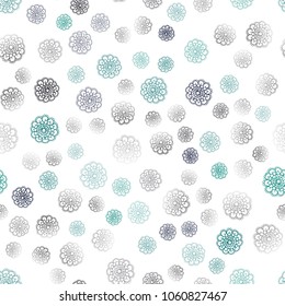 Dark Blue, Green vector seamless natural abstract background. Brand-new colored illustration in blurry style with flowers. Hand painted design for web, wrapping, wallpaper.