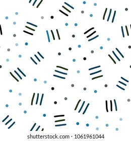 Dark Blue, Green vector seamless texture with elements of lines. Seamless Illustration with set of abstact gradient lines. Design for textile, fabric, wallpapers.
