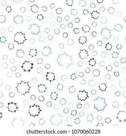 Dark Blue, Green vector seamless  texture with disks. Illustration with set of shining colorful abstract circles. Pattern can be used for ads, leaflets.