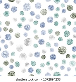 Dark Blue, Green vector seamless doodle blurred texture. Blurred decorative design in Indian style with flowers. Doodle design can be used for your web site.