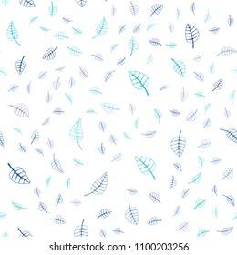 Dark Blue, Green vector seamless  natural abstract template. leaves on blurred abstract background with gradient. Brand-new style for your business design.