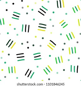 Dark Blue, Green vector seamless background with lines, ovals. Trendy seamless illustration with abstract lines. Pattern for design of fabric, wallpapers.