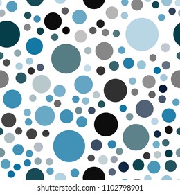Dark Blue, Green vector seamless backdrop with dots. Modern abstract illustration with colorful water drops. Pattern can be used for futuristic ad, booklets.
