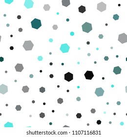 Dark Blue, Green vector seamless backdrop with hexagons. Colorful hexagons on white backdrop. New template for your brand book.
