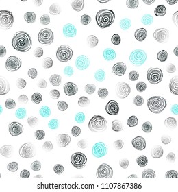 Dark Blue, Green vector seamless doodle blurred pattern. Glitter abstract illustration with doodles and flowers. Hand painted design for web, wrapping, wallpaper.