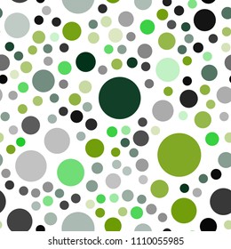 Dark Blue, Green vector seamless texture with disks. Abstract illustration with colored bubbles in nature style. New design for ad, poster, banner of your website.