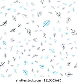 Dark Blue, Green vector seamless  doodle bright background. Glitter abstract illustration with doodles and leaves. Doodle design can be used for your web site.