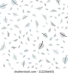 Dark Blue, Green vector seamless  abstract doodle wallpaper. Glitter abstract illustration with doodles and leaves. Pattern for colorful books and pages for kids.