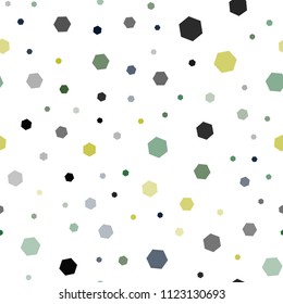 Dark Blue, Green vector seamless pattern with colorful hexagons. White background with colorful hexagons. New template for your brand book.
