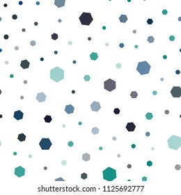 Dark Blue, Green vector seamless layout with hexagonal shapes. Glitter abstract illustration in hexagonal style. New design for website's poster, banner.