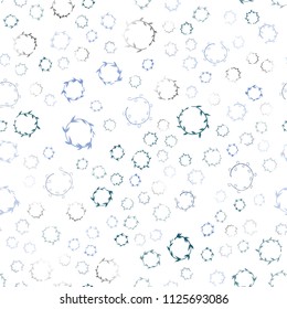Dark Blue, Green vector seamless backdrop with dots. Abstract illustration with colored bubbles in nature style. Pattern can be used for beautiful websites.