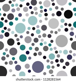 Dark Blue, Green vector seamless texture with disks. Illustration with set of shining colorful abstract circles. Beautiful design for your business advert.