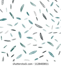 Dark Blue, Green vector seamless texture with disks. Glitter abstract illustration with blurred drops of rain. Pattern can be used for futuristic ad, booklets.