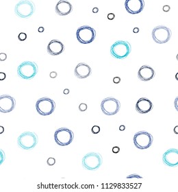 Dark Blue, Green vector seamless texture with disks. Modern abstract illustration with colorful water drops. Pattern can be used as texture of wallpapers.
