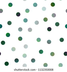 Dark Blue, Green vector seamless pattern with spheres. Modern abstract illustration with colorful water drops. New design for ad, poster, banner of your website.