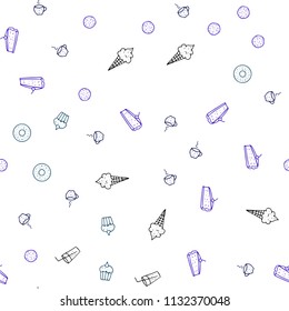 Dark Blue, Green vector seamless template with organic meal. Illustration with set of fresh food in doodle style. Pattern for menu of cafes, bars, restaurants.