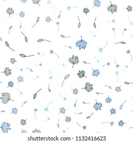 Dark Blue, Green vector seamless hand painted texture. Modern geometrical abstract illustration with leaves. New template for your brand book.