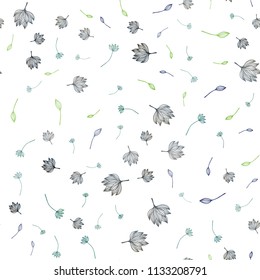 Dark Blue, Green vector seamless hand painted template. Brand new colored illustration with leaves. The template for background of cell phones.