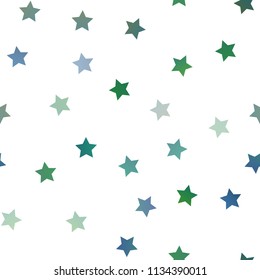 Dark Blue, Green vector seamless layout with bright stars. Glitter abstract illustration with colored stars. Smart design for your business advert.