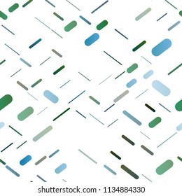 Dark Blue, Green vector seamless cover with long lines. Glitter abstract illustration with colored sticks. The pattern can be used for busines ad, booklets, leaflets