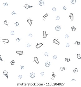 Dark Blue, Green vector seamless texture with delicious snacks. Fast Food on blurred abstract background with colorful gradient. Doodle design for your business advert of cafes.