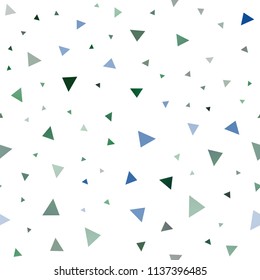 Dark Blue, Green vector seamless template with crystals, triangles. Beautiful illustration with triangles in nature style. Smart design for your business advert.