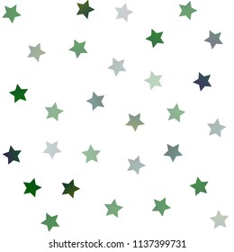 Dark Blue, Green vector seamless layout with bright stars. Stars on blurred abstract background with gradient. Best design for your ad, poster, banner.