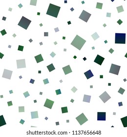 Dark Blue, Green vector seamless pattern in square style. Abstract gradient illustration with rectangles. Modern template for your landing page.