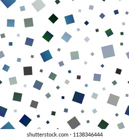 Dark Blue, Green vector seamless pattern in square style. Illustration with set of colorful rectangles. Pattern can be used for websites.