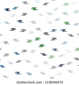 Dark Blue, Green vector seamless template with repeated sticks. Modern geometrical abstract illustration with staves. The template can be used as a background.