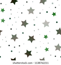 Dark Blue, Green vector seamless background with colored stars. Decorative shining illustration with stars on abstract template. The pattern can be used for websites.