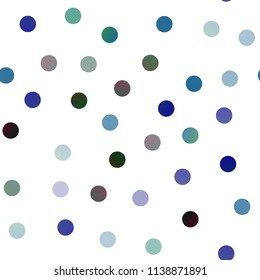 Dark Blue, Green vector seamless background with bubbles. Glitter abstract illustration with blurred drops of rain. New design for ad, poster, banner of your website.