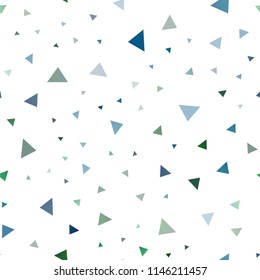 Dark Blue, Green vector seamless texture in triangular style. Beautiful illustration with triangles in nature style. Smart design for your business advert.