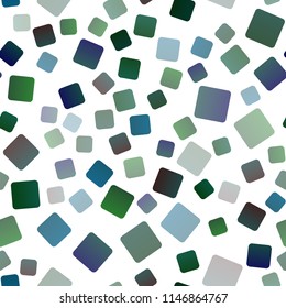Dark Blue, Green vector seamless pattern in square style. Modern abstract illustration with colorful rectangles. Pattern can be used for websites.