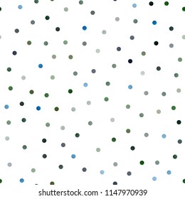 Dark Blue, Green vector seamless texture with disks. Blurred decorative design in abstract style with bubbles. Beautiful design for your business natural advert.
