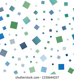 Dark Blue, Green vector seamless template with crystals, rectangles. Glitter abstract illustration with rectangular shapes. Best design for your ad, poster, banner.