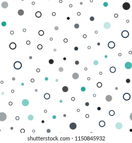 Dark Blue, Green vector seamless template with circles. Abstract illustration with colored bubbles in nature style. Trendy design for wallpaper, fabric makers.