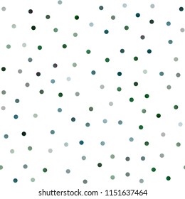 Dark Blue, Green vector seamless pattern with spheres. Beautiful colored illustration with blurred circles in nature style. Completely new template for your brand book.
