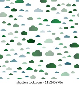 Dark Blue, Green vector seamless layout with cloudscape. Modern illustration with colorful gradient clouds. Pattern for design of fabric, wallpapers.