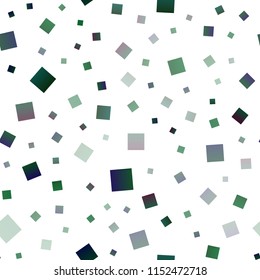 Dark Blue, Green vector seamless backdrop with rectangles, squares. Glitter abstract illustration with rectangular shapes. Pattern for commercials.