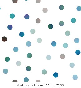 Dark Blue, Green vector seamless layout with circle shapes. Modern abstract illustration with colorful water drops. The pattern can be used for ads, leaflets of liquid.
