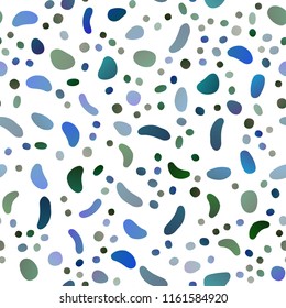 Dark Blue, Green vector seamless background with bubbles. Illustration with set of shining colorful abstract circles. Pattern for trendy fabric, wallpapers.