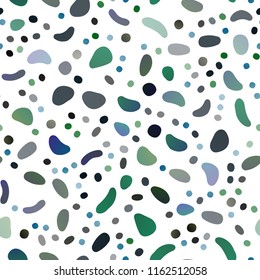Dark Blue, Green vector seamless cover with circles. Abstract illustration with colored bubbles in nature style. Pattern for design of window blinds, curtains.