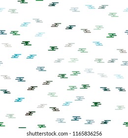 Dark Blue, Green vector seamless cover with long lines. Glitter abstract illustration with colored sticks. The pattern can be used for websites.