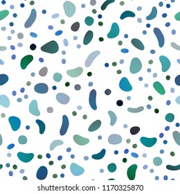 Dark Blue, Green vector seamless texture with disks. Illustration with set of shining colorful abstract circles. Trendy design for wallpaper, fabric makers.