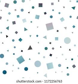 Dark Blue, Green vector seamless background with triangles, circles, cubes. Abstract illustration with colorful dots, lines, cubes. Trendy design for wallpaper, fabric makers.