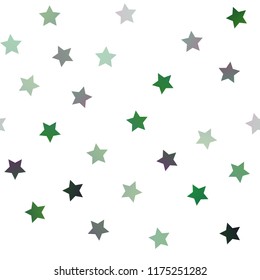 Dark Blue, Green vector seamless cover with small and big stars. Stars on blurred abstract background with gradient. Best design for your ad, poster, banner.