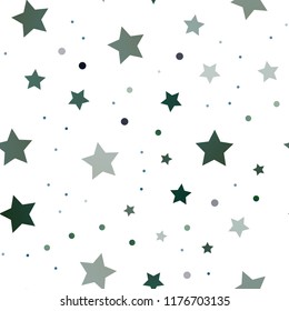 Dark Blue, Green vector seamless layout with bright stars. Stars on blurred abstract background with gradient. The template can be used as a background.