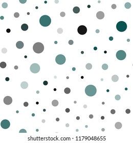 Dark Blue, Green vector seamless backdrop with dots. Blurred decorative design in abstract style with bubbles. Pattern for design of window blinds, curtains.