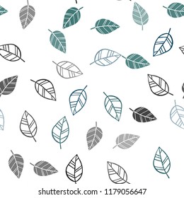 Dark Blue, Green vector seamless natural artwork with leaves. An elegant bright illustration with leaves in Natural style. Design for textile, fabric, wallpapers.